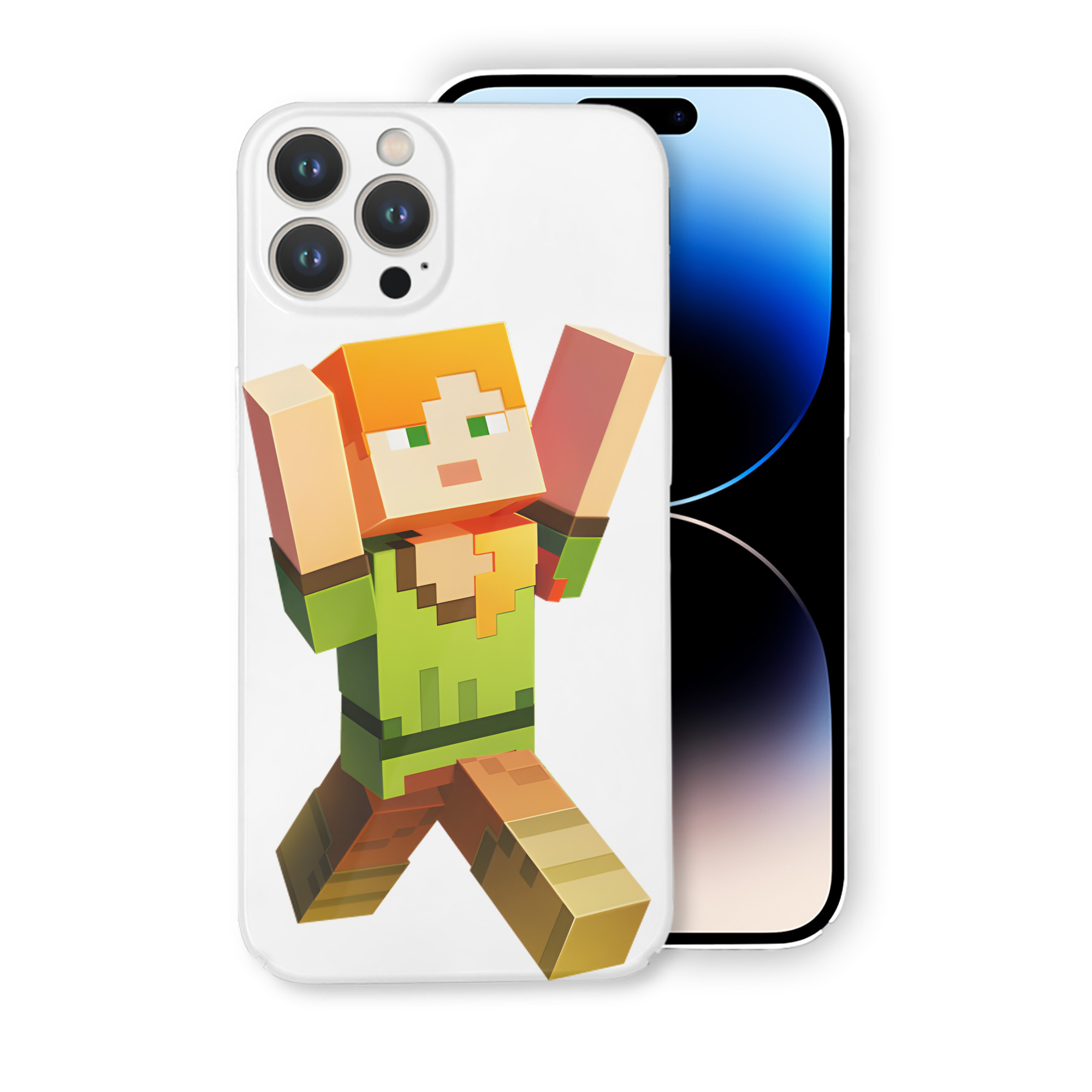 （画像用） マインクラフト ブロックの世界 Minecraft MC Block world 【iPhone 14シリーズ対応】ハードケース